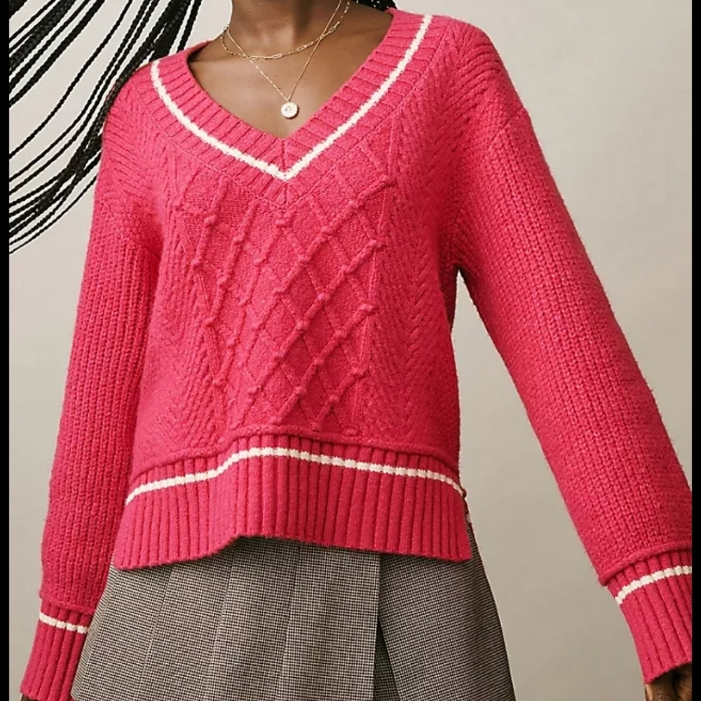 Maeve Tilly Vneck Sweater Nwot - Picture 2 of 5